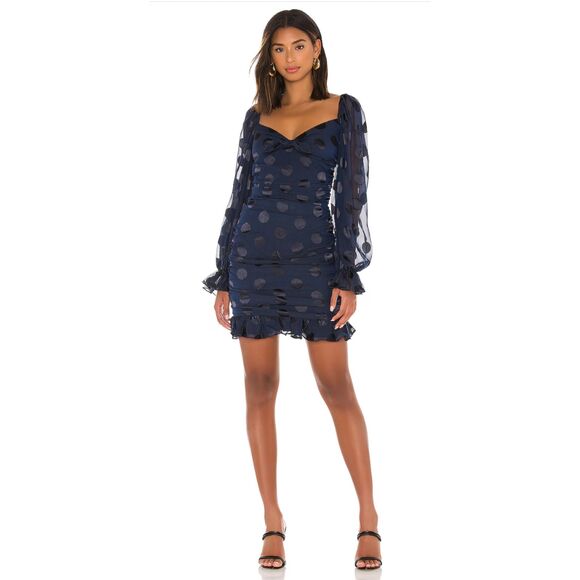 For Love and Lemons Lula Mini Dress Blue Size Small - Picture 1 of 10